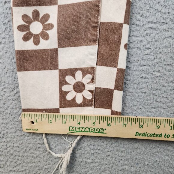 Pacsun Jeans Womens 25 High Rise Straight Leg Eco Flower Plaid Button Fly Frayed - Picture 9 of 13